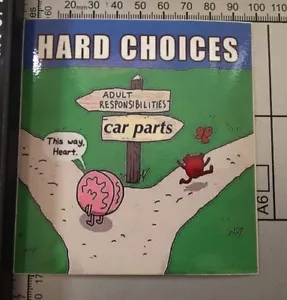 Hard Choice Car Parts Funny Joke Mechanic Racing Wall Decal Full Colour Sticker - Picture 1 of 1