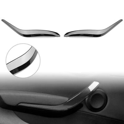 Inner Door Card Panel Handle Pull Trim Cover For BMW X1 E84 2010-2016 Black - Image 1 of 4