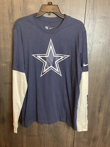Nike NFL Dallas Cowboys Camiseta Manga Larga Adulto Grande Azul/Blanco Mangas - Imagen 1 de 8