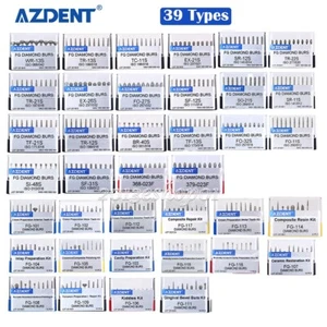 39Type AZDENT Dental Diamond Burs FG Drill Super Coarse For High Speed Handpiece - Picture 1 of 126