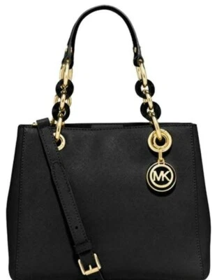 🌞BOLSO BANDOLERA MICHAEL KORS CYNTHIA CUERO SAFFIANO NEGRO🌺¡NUEVO CON ETIQUETAS! Foto 1 de 4