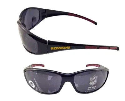 华盛顿红皮太阳镜 3 点包裹 UV400 100% 保护已停产 NFL — 第 1/3 张图片
