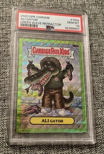 💎 2020 GARBAGE PAIL KIDS GPK CHROME ALI GATOR GREEN WAVE REFRACTOR 100a PSA 10 - Bild 1 von 2