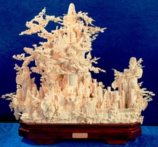 35" Antique Bovine Bone Fairies Mountain 02J1