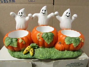 PartyLite Halloween Ghost Trio Tealight Holder P7262 with 3 tealights - Picture 1 of 8