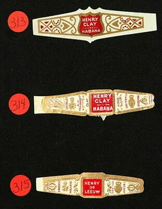 313,314,315cRt-3 VITOLA-Olds Cigars Bands-Marca HENRY CLAY, & HENRY DE LEEUW - Picture 1 of 2