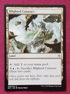 Magic The Gathering BATTLE FOR ZENDIKAR BLIGHTED CATARACT land card MTG - Image 1 of 2