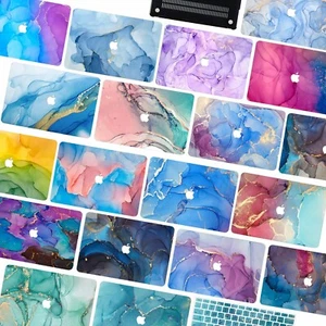 Estuche rígido de goma con piel de mármol artístico colorido + cubierta de llave para nuevo Macbook Air Pro - Imagen 1 de 37