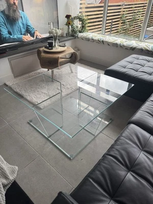2 Stunning Italian Glass Tables - Image 1 of 4