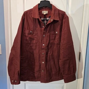 Duluth Trading Co. Druckknopf Shacket kariert Fleece gefüttert Gr. XL weinrot - Bild 1 von 5