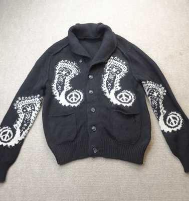 Moschino Hombres Suéter XL Negro Chal Cárdigan Botón Frontal Lana Hecho en Italia Foto 1 de 4