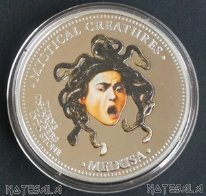 COOK ISLANDS 1$ DOLLAR 2009 MYSTICAL CREATURES Medusa Coin+COA - Picture 1 of 3