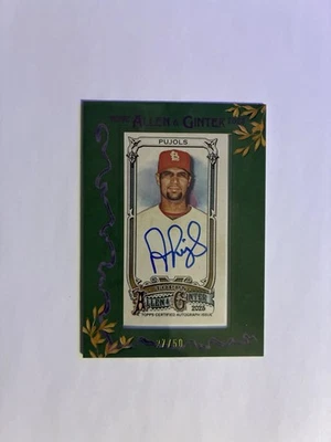 2025 Allen & Ginter Albert Pujols мини в рамке с автографом /50 #MA-APU - Изображение 1 из 3