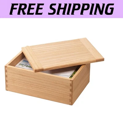 Natural Wood Organizer Box with Flip-Top Lid - Stylish Storage for Keepsakes - Image 1 of 4