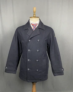 Paul&Shark Vintage Blue Wool Double Breasted Insulated Yacht Pea Coat Size S - Picture 1 of 12
