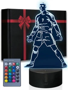 CR7 3D Lamp NO.7 Football Player Figurine Night Light for Boys, 16 Co - Picture 1 of 6