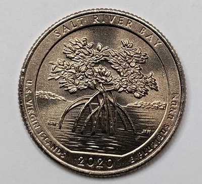 2020 D Salt River Bay Quarter Improperly Annealed Planchette Error UNC - Image 1 of 4