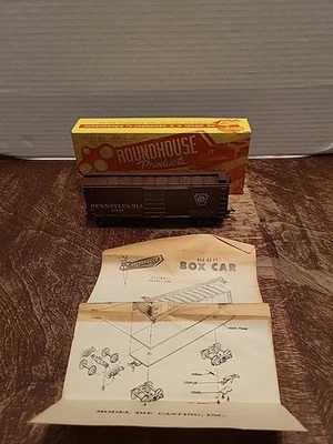 Vintage Roundhouse B42 HO 40' Penn RR 87742 Diecast Box car kit Built 50s - Image 1 of 4