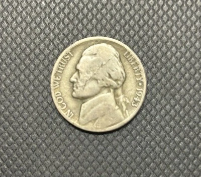 1943-P Jefferson War Nickel, Mint Error, Line/ “Crack Head” Genuine - Image 1 of 2