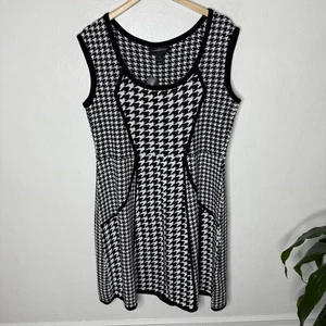 New Lane Bryant Black White Houndstooth Print Dress Women’s 14/16 Classic Sheath - Picture 1 of 9