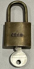 vintage C.E.G.B Small Quality brass Padlock   with  key