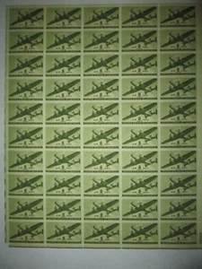 Scott #C26, TRANSPORT PLANE Airmail Sheet (50) .08 cent denomination stamps,M/NH - Picture 1 of 2