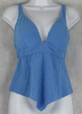 Bar III Women's Hankey Texture Tankini Top Swimsuit, Cobalt Blue, Medium - Image 1 of 2