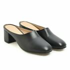 Women's Square Toes Mule Slippers Sandals Block Mid Heels Slingback Shoes Summer