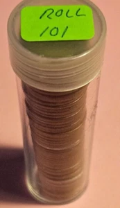 1909 bis 1958 MIXED WHEAT Penny LINCOLN ROLL alle 1940 bis 1957 US Münzen - Bild 1 von 2