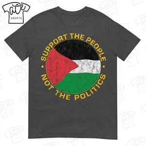 Support the People Not the Politics Palestine Solidarity Unisex T-Shirt - Bild 1 von 14
