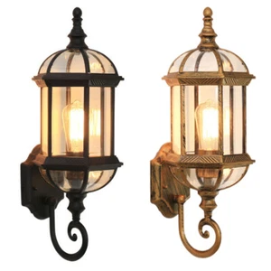 Outdoor Wall Light Garden Wall Lamp Hotel Retro Wall Sconce Glass Wall Lighting - Picture 1 of 17