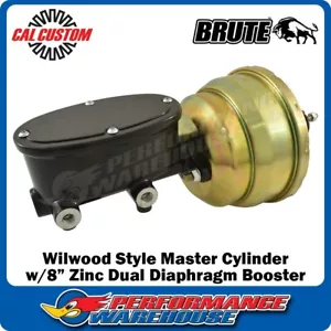 HQ HJ HX HZ Holden Wilwood Style Black Master Cyl, 8" Zinc Dual Brake Booster - Picture 1 of 2