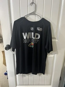 Minnesota Wild Mens Small Black Silver Adidas Short Sleeve NHL Hockey Tee Size L - Picture 1 of 5
