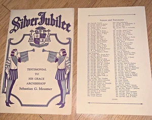 1929 SILVER JUBILEE Program ARCHBISHOP SEBASTIAN MESSMER Milwaukee / Green Bay  - Picture 1 of 12