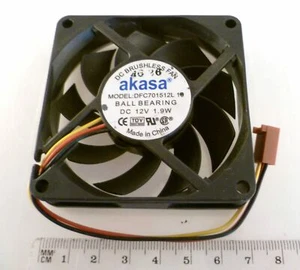 Akasa Fan DFC701512L 12VDC 80mA 1W 70x70x15mm EBL62A1-16 - Picture 1 of 3