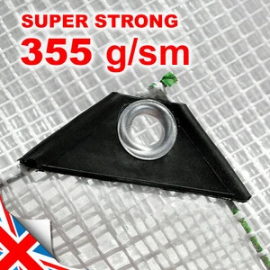 Transparent 355g/sm Strengthened STRONG TARPAULIN Waterproof Heavy Duty Clear - Picture 1 of 27