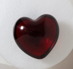 Baccarat Ruby Red Crystal Heart Paperweight NO BOX - Picture 1 of 8