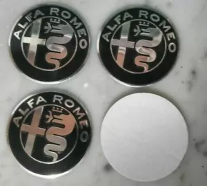 Loghi ruota coprimozzo nero cromo adesivi 50mm Alfa Romeo MiTo 147 GT - Imagen 1 de 1