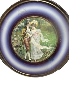 Victorian Antique Flue Cover Floral Man And Woman Rare - Picture 1 of 11