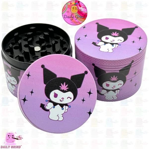 50mm Evil Cat Parody Cute Pink Girls - Metal Tobacco Magnetic 4Part Grinder Gift - Picture 1 of 20
