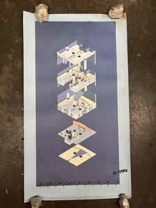 Cafe Costes Exposition D'Architecture Novoeux Vintage Poster 1985 C2679 - Bild 1 von 6