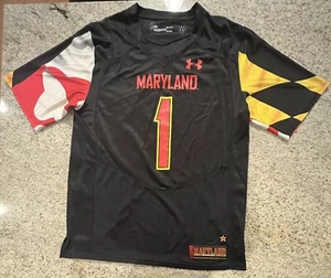 Maryland Terrapins #1 Under Armour Black Football NCAA Jersey Size Medium - Picture 1 of 11