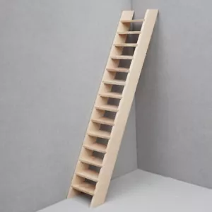 1:12 Scale Dolls House Miniatures Wood Ladder Stairs Building Accessory Handmade - Picture 1 of 9
