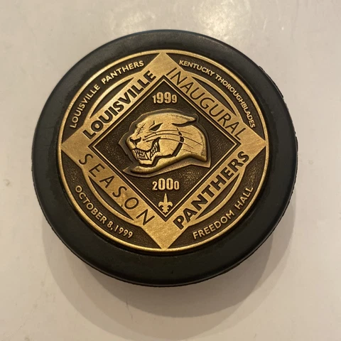 Vintage Louisville Panthers Inaugural Season Hockey Puck Oct 8,1999 Cover