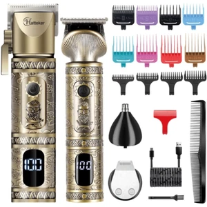 HATTEKER Professional Hair Clipper &Trimmer Men Barber Cordless Hair Cutting Set - Picture 1 of 24