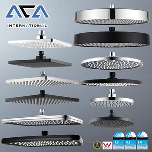 ACA Rain Shower Head 8/10/12/13'' Overhead Square Round Rectangle Black Chrome - Picture 1 of 101