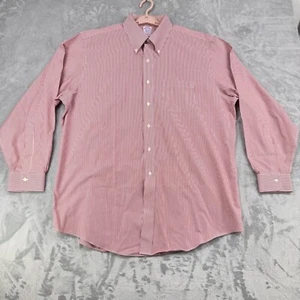 Brooks Brothers Classic Shirt Mens 17.5 35 Red Striped American Supima OCBD - Picture 1 of 11
