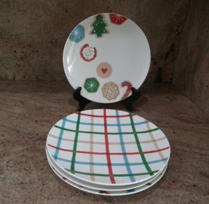 Set 4 piatti natalizi Kate Spade Cookie Time nuovi con etichette accento piatto natalizio - Foto 1 di 5