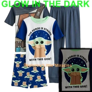 Baby Yoda Boys Pajamas Size 4 6 8 Star Wars The Mandalorian Cotton Set Girls NWT - Picture 1 of 4