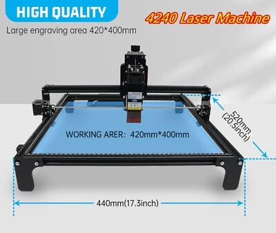 4240 GRBL Control Laser Engraving Machine Cutting Wood Metal Cardboard+20W/40W - image 1 of 4